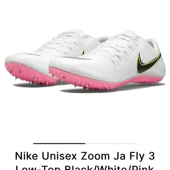 Nike Zoom Ja Fly 3 Track Cleats White Pink DM2338-100 Men’s Size 11.5 - Picture 7 of 10